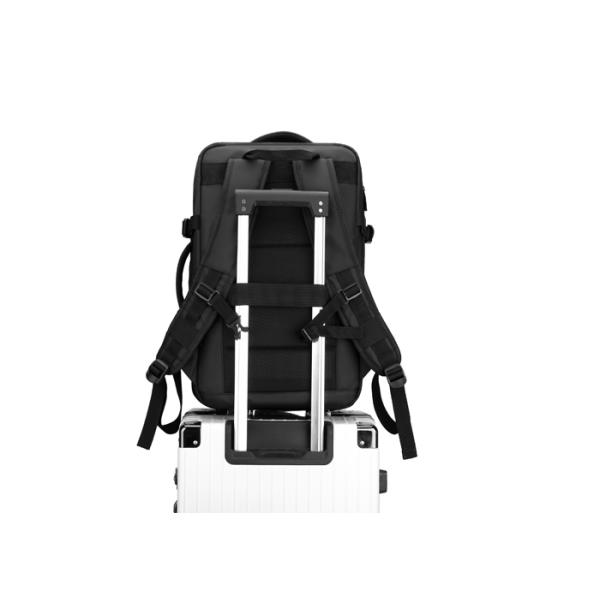 Smart USB Laptop Backpack Custom Logo 20L-39L Black / Grey For Men