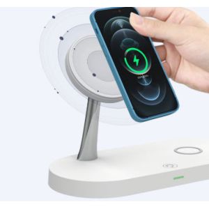 Wholesale T269 15W Intelligent Wireless Charger Dual 15W Output With Night Light Zinc Alloy Fast Charger from china suppliers