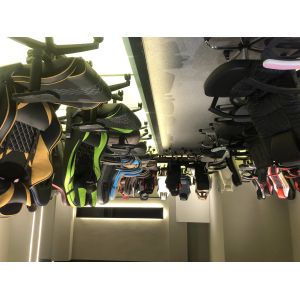 ALINUNU Customizable Leather RGB Gaming Chair with LED Light Bar and Fabric