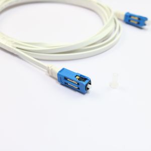 Indoor double-ended prefabricated hybrid fiber optic cable assembly with SC XC