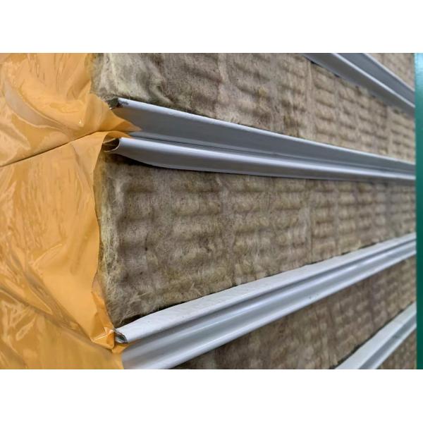 Good Insulation Fireproof Rock Wool Sandwich Panel With S Type Connection Side