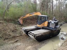 Amphibious Undercarriage Floating Excavator Pontoon System Swamp Buggy Solution