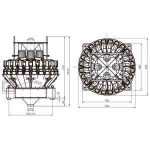 24 Heads 1100mm Multiweigh Systems For Coffee Bean