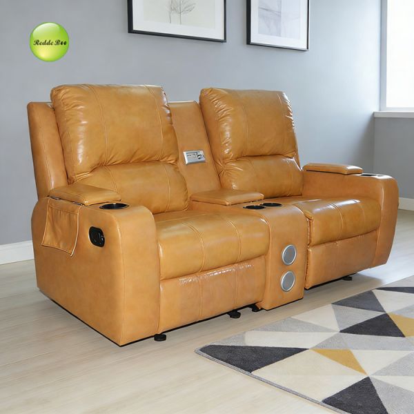 Multi-position Adjustable Backrest Recliner Sofa with Built-In Cup Holders and Ergonomic Full-Body Support