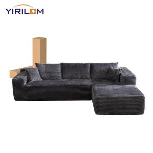 Compression Sofa 267x175x65cm Corduroy Fabric Vacuum Packed