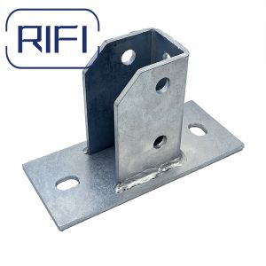 RIFI Strut Channel Fitting Carbon Steel Galvanized Single Channel Post Base