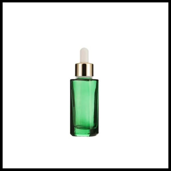 Liquid Essential Oil Dropper Bottles 30ml Flat Shoulder Colorful Glass Essence Containers