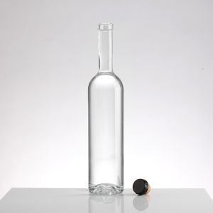 Brandy 375ml Vodka Bottle with Cork Luxury Flat Design Super Flint Glass