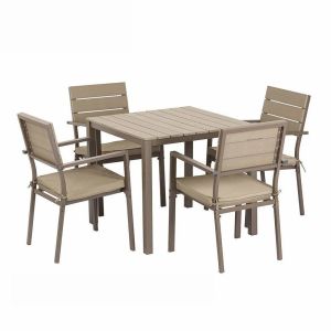 Wholesale Lightweight L55cm H86cm Chair 5 Piece Rattan Bistro Set Removable from china suppliers