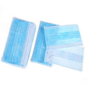 China 3 Ply Disposable Face Mask Blue Color Earloop Low Resistance To Breathing on sale