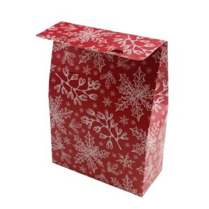Christmas Die Cut Paper Gift Bags Offset Printing Surface Handling