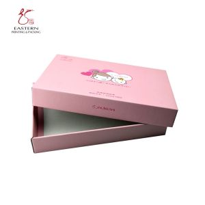 Glossy Lamination E Flute Corrugated Cardboard Box With Lid