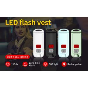 USB Rechargeable DC5V Safety Siren Keychain 150mAh With LED Light