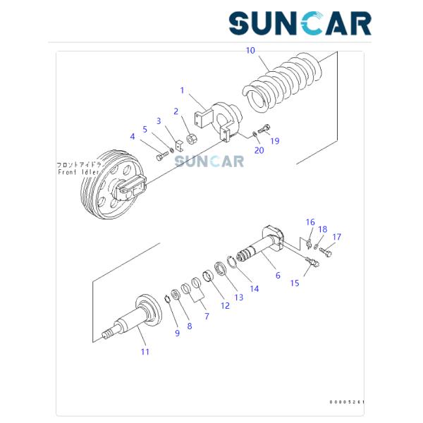 206-30-72130 206-30-22120 Track Adjuster Seal Kit For Komatsu PC200-7 PC210-7 PC220-7 PC200-8 PC210-8 PC220-8