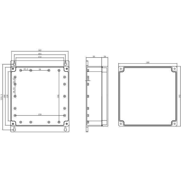 Electrical Outlet 19.2*18.8*7cm Wall Mounted Plastic Box