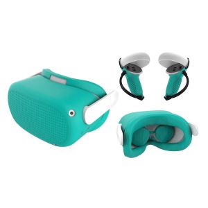VR Accessories Set For Oculus Quest 2 - Silicone Face Cover, Controller Grips,