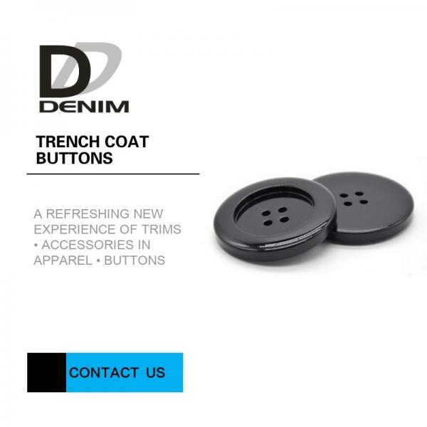 Quality Washable DTM Resin Trench Coat Buttons With Customized Engraved Logo for sale