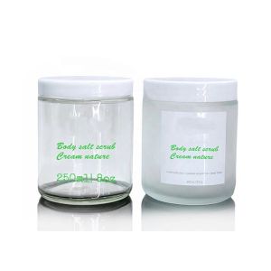 China CE Glass 8 Oz Candle Jars 250ml Cream Jar With Plastic Aluminum Cap on sale