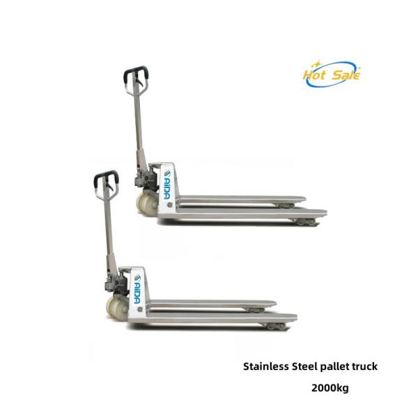 Quality Custom 550mm Galvanized Stainless Steel Manual Hand Pallet Truck With 1T - 5T Load Capacity for sale