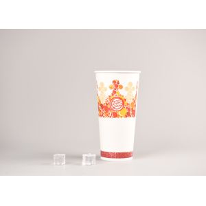 Single Wall Drinking Cups With Lids For Cold Beverages , PE Coating Paper