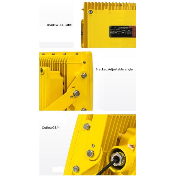 Oil And Gas Industry 3500-6000k Explosion Proof Flood Light Fixtures EX Certificate