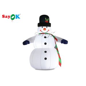 Wholesale Oxfor Cloth Inflatable Holiday Decorations Wearing Black Hat And Mittens Blow Up Christmas Snowman from china suppliers