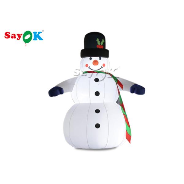 Oxfor Cloth Inflatable Holiday Decorations Wearing Black Hat And Mittens Blow Up