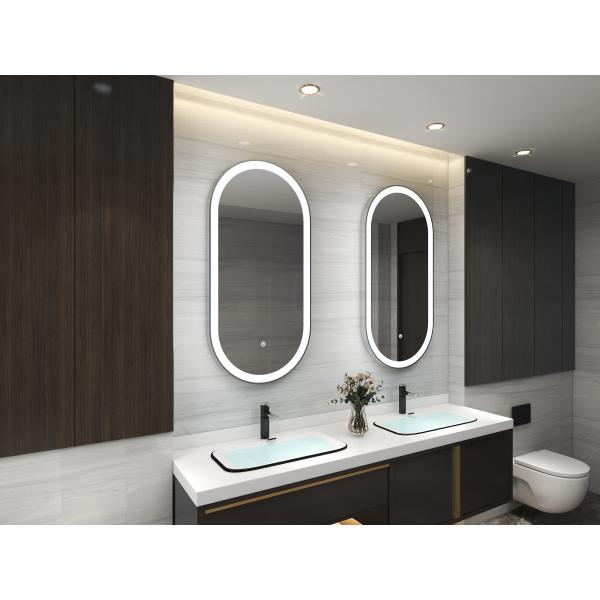 Gold Aluminium Led Smart Vanity Mirror Explosion Proof Lighted Bathroom Vanity Mirror