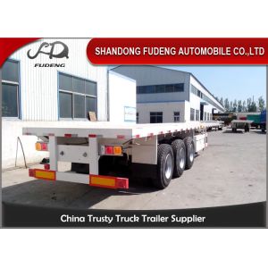 China 28 Tons Jost Landing Gear Truck Flatbed Trailers  Three FUWA Brand Axle on sale