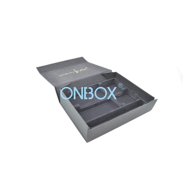 Black Paper Printed Gift Boxes Foldable With Inner Boxes Inside