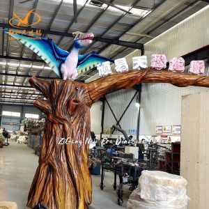 Attractive Dinosaur Park Gate with Small Pterosaur Jurassic World Door