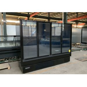 Plug In Air Cooling 4 Glass Door Merchandiser Freezer R404a Refrigerated