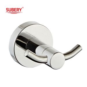 Wholesale Bathroom wall mounted all copper electroplating silver Double robe hook from china suppliers