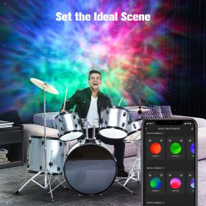 Adjustable LED Starry Laser Projector Voice Control USB Recharge