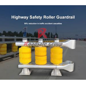 ROADSAFE Barrier High-Strength Rotating Roller Guardrail – Impact Absorbing