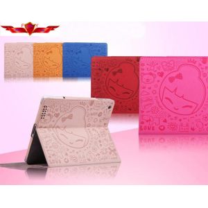 New Magic Girl Version Cartoon Ipad 2/3/4 Cases Embosed PU Smart Sleep Multi
