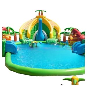 Gonflables Toboggans Bords de Piscines Inflatable Water Slide with Pool Juegos
