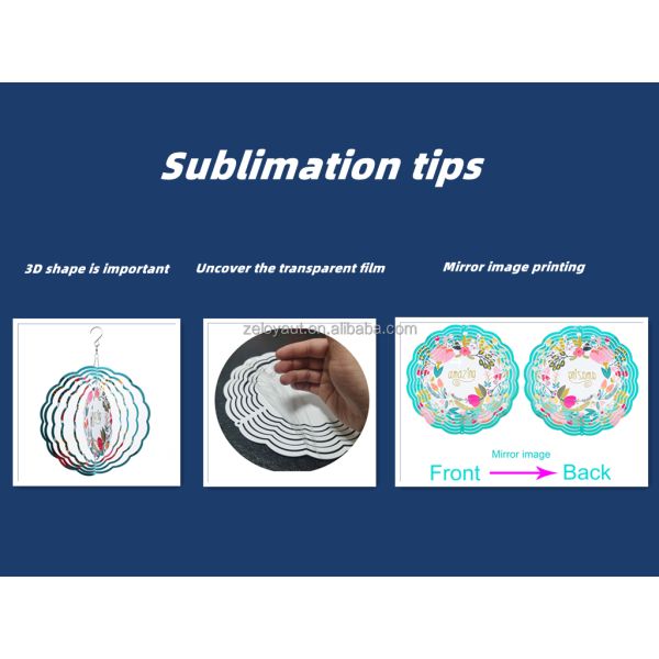 ZELOYUAT Sublimation Wind Spinner Fish Shape Double Sides Printing Sublimations Metal Blanks Wind Spinners for Garden