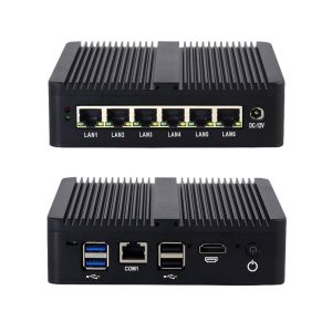 Celeron J6412 6GbE LAN Firewall Mini PC With MSATA SSD 32GB RAM Black Firewall