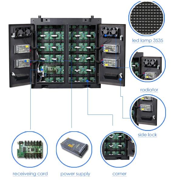Waterproof Cabinet Advertising Led Display Screen Outdoor Fixed 6500 cd
