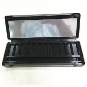 Fancy Triangular Embossing Logo Rectangle Cosmetic Metal tin box with Mirror