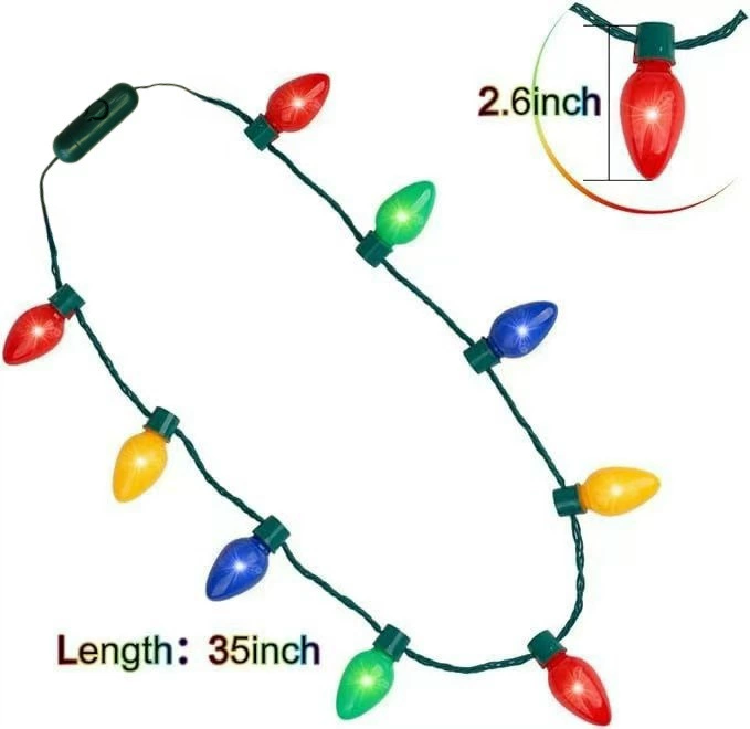 Three adjustable brightness neck hanging light necklaces suitable for various
