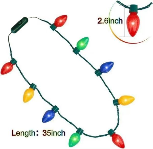 Three adjustable brightness neck hanging light necklaces suitable for various