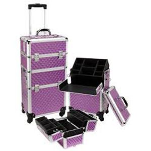 Wholesale Customized Logo Makeup Organiser Trolley , Cosmetic Trolley Case With Removable Tray from china suppliers
