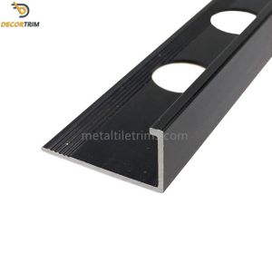 Anodized Matt Black Aluminium Tile Trim Straight Edge Recycled Reusable