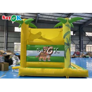 Customized Coconut Tree Inflatable Bounce House 0.55mm PVC Tarpaulin Material