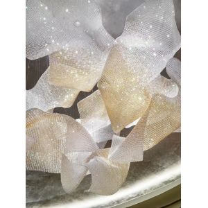 Custom Project Ceiling Chandelier Stainless Steel Ribbon Large Club Hall Center