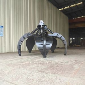 5 Tine Mechanical Orange Peel Grab 360 Degree Rotatable For Scrap Handling