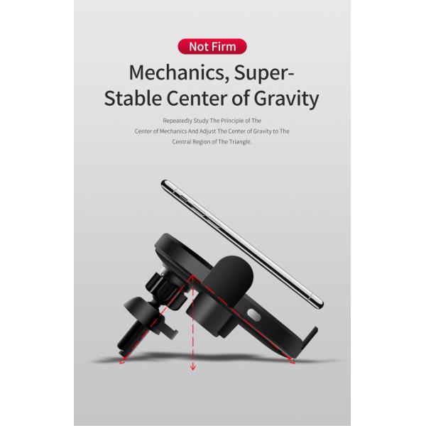 15W Wireless Car Charger Adapter Mobile Phone Holder Air Vent Mount Suction Qi Charge