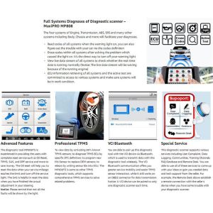 Autel MaxiPRO MP808TS Automotive Diagnostic Scanner with TPMS Service Function
